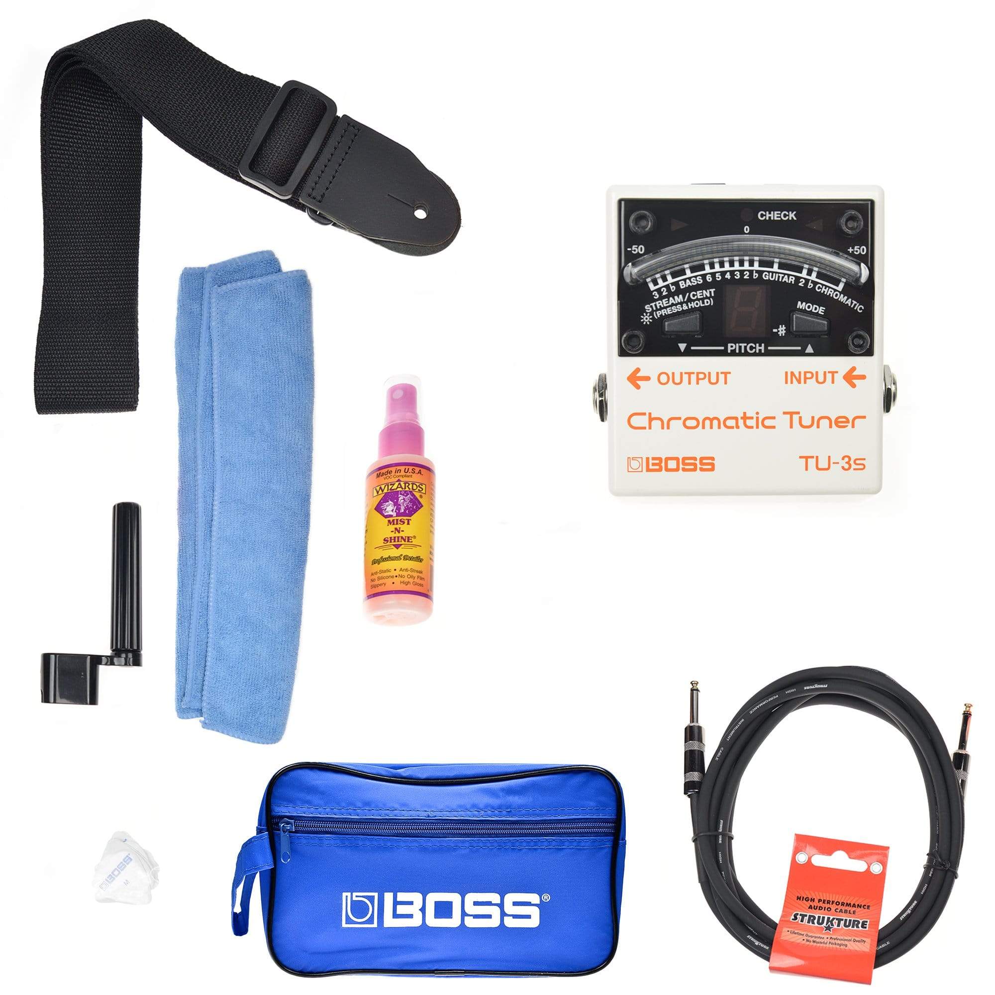Boss TU-3S Chromatic Tuner Boss Promo Accessories Bundle Effects and Pedals / Tuning Pedals