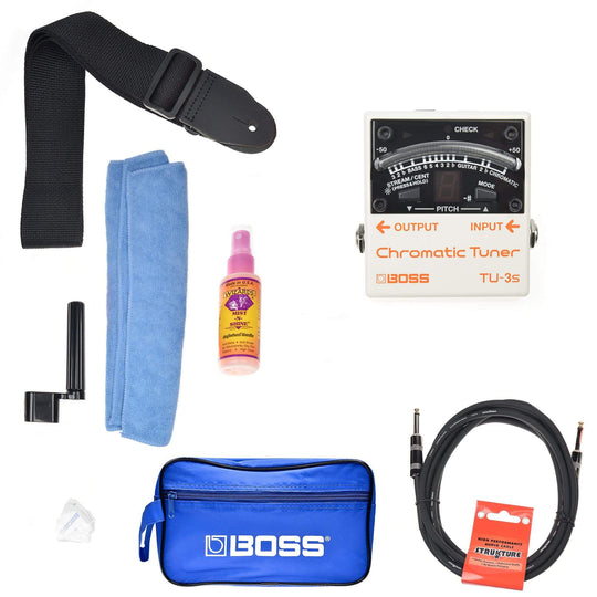 Boss TU-3S Chromatic Tuner Boss Promo Accessories Bundle Effects and Pedals / Tuning Pedals