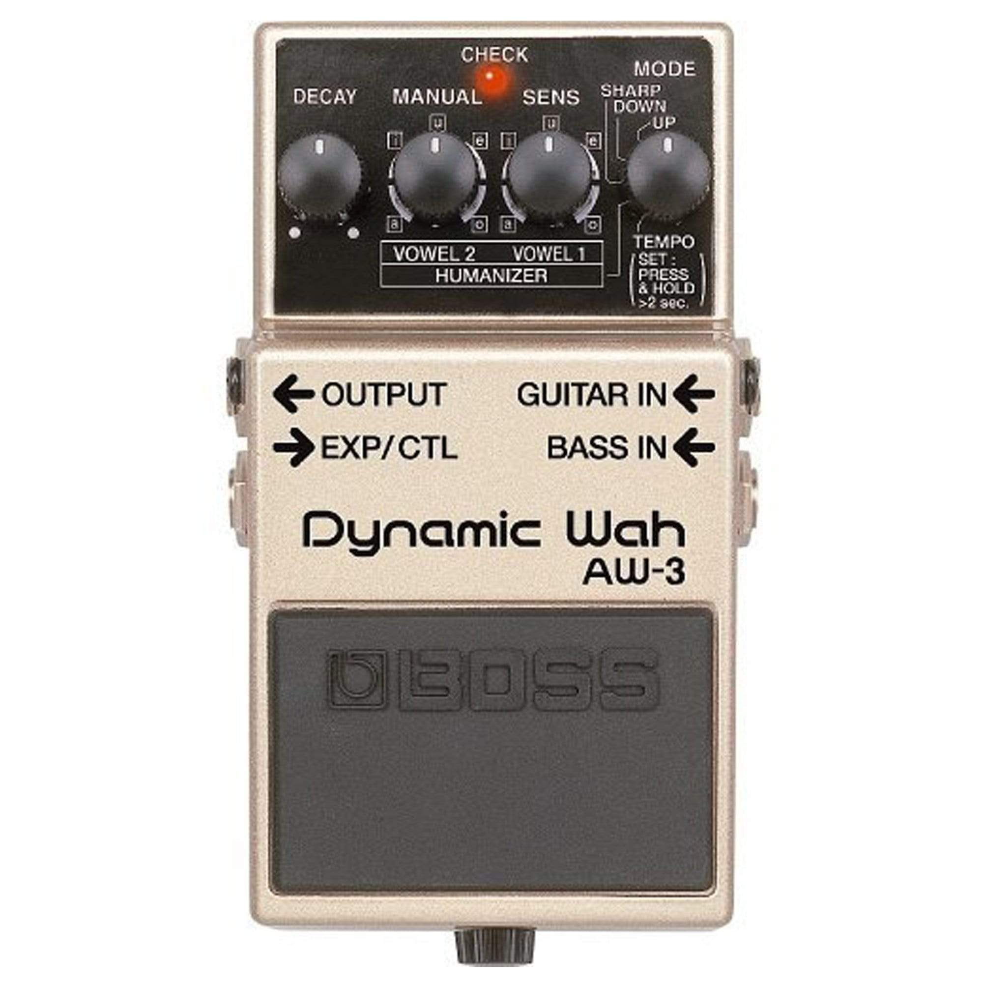 Boss AW-3 Dynamic Wah Bundle w/ 2 Roland Black Series 6 inch Patch Cables Effects and Pedals / Wahs and Filters