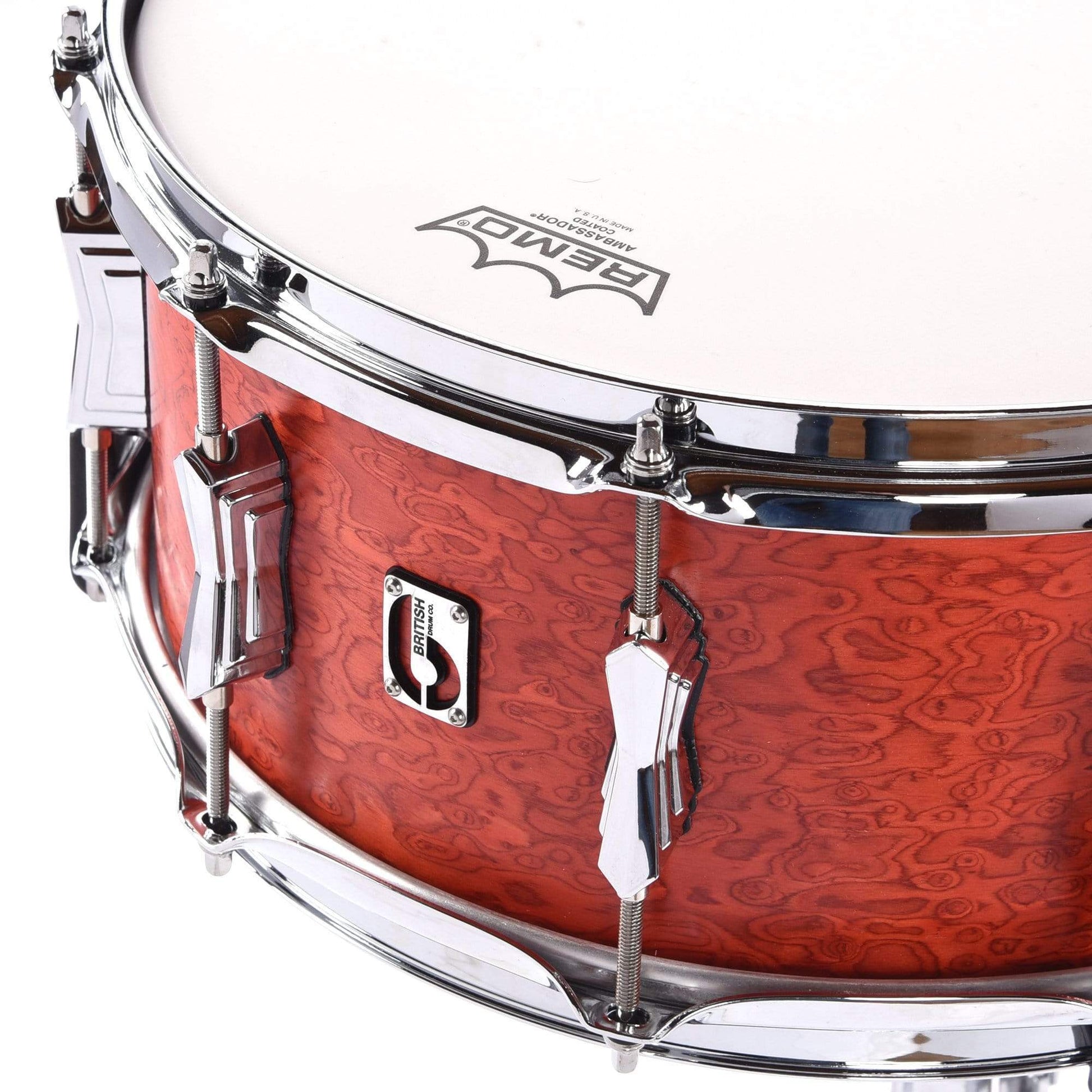 British Drum Co. 6.5x14 Legend Series Snare Drum Buckingham Scarlet Drums and Percussion / Acoustic Drums / Snare