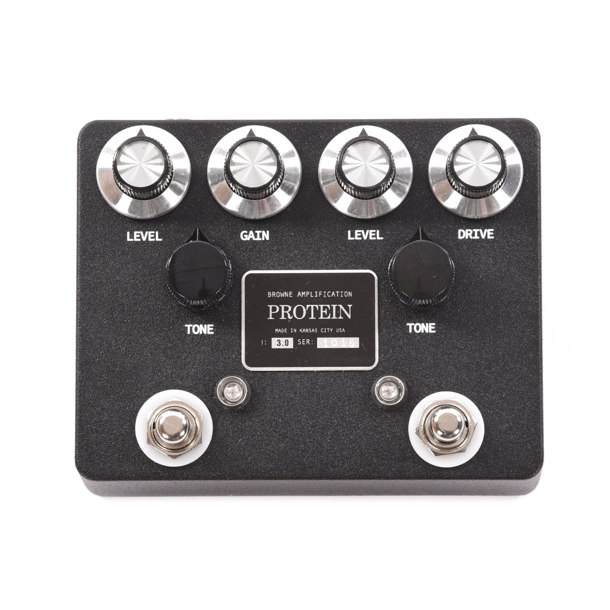 dual overdrive boost pedal Browne Amplification The Protein Dual Overdrive v3 Pedal Black