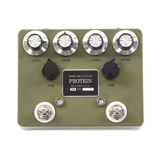 Browne Amplification The Protein Dual Overdrive v3 Pedal Green Effects and Pedals / Overdrive and Boost