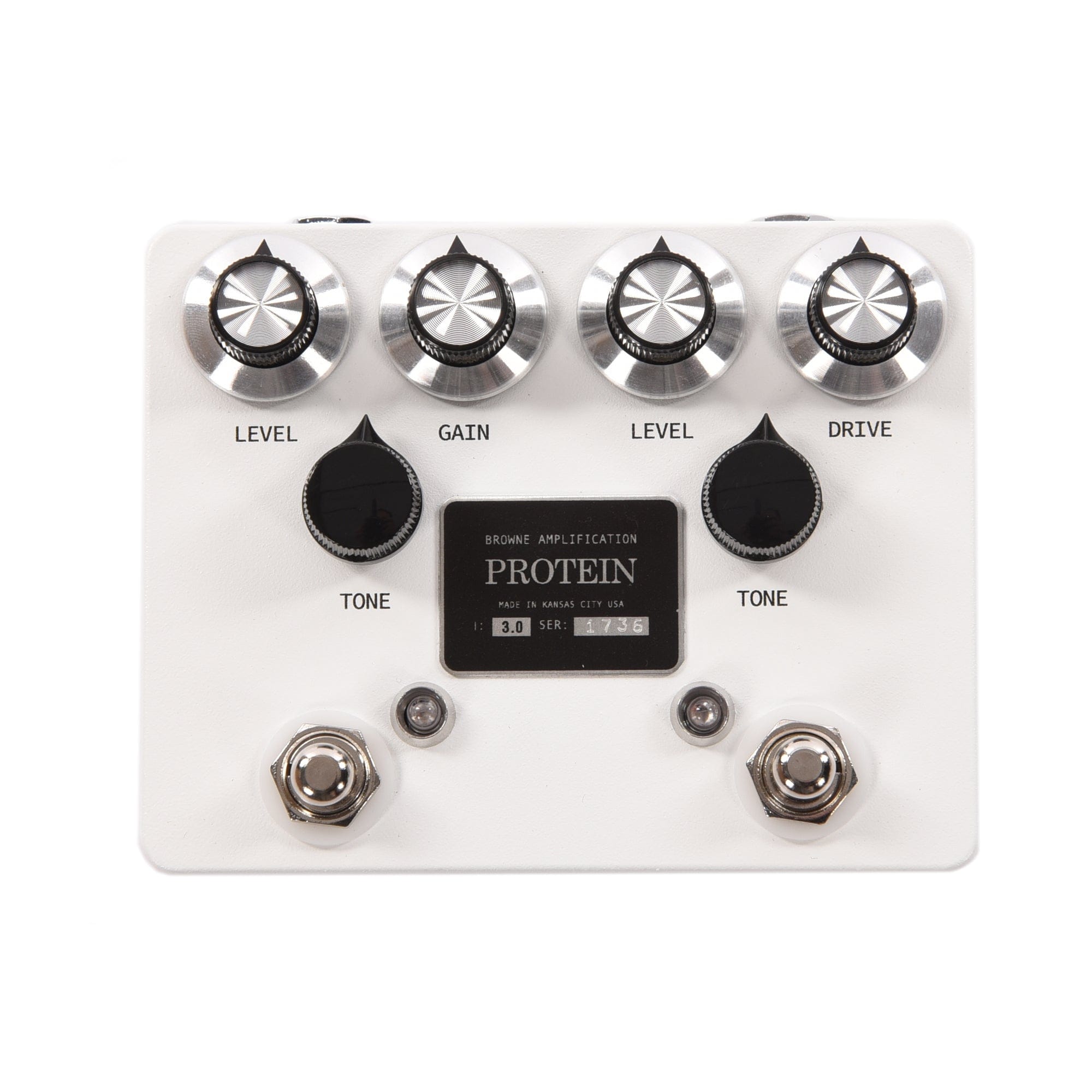 Browne Amplification The Protein Dual Overdrive v3 Pedal White Effects and Pedals / Overdrive and Boost