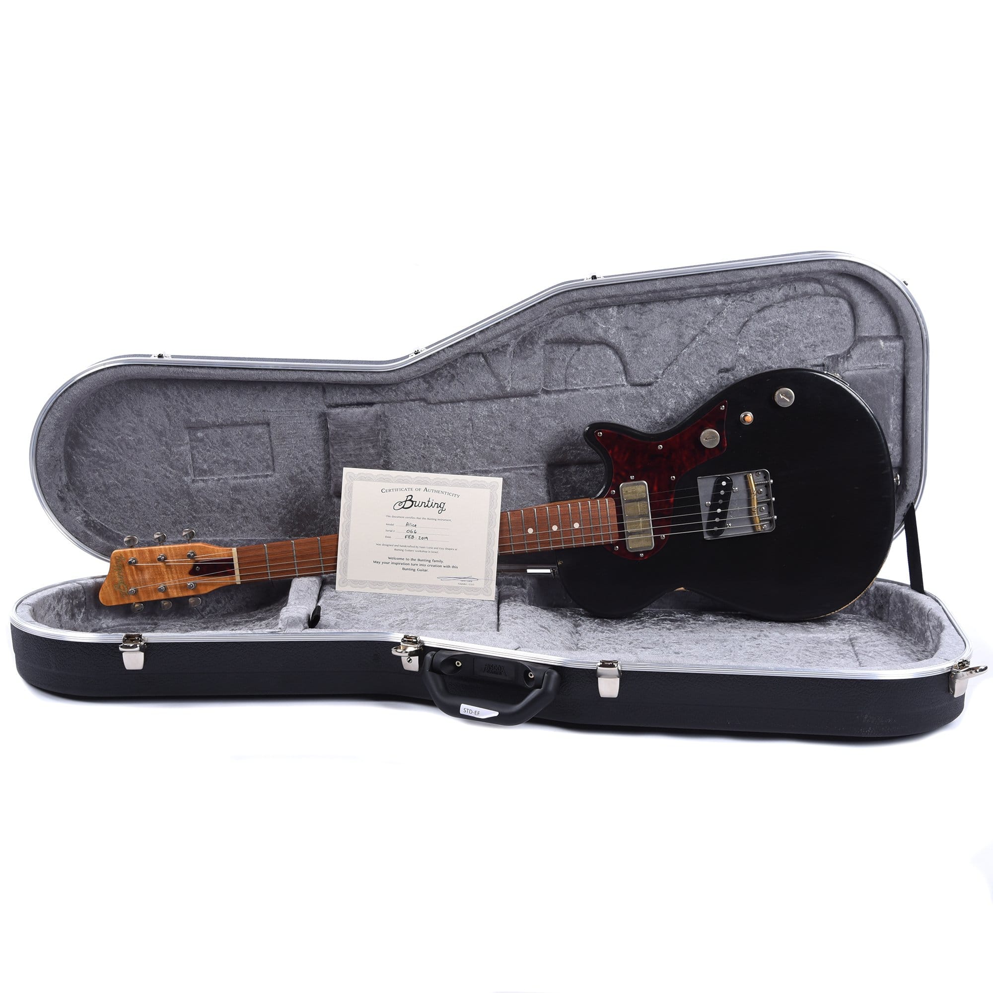 Bunting Alice Tuxedo Black w/Wolfetone T Cub & Vintage Vibe Gold Foil Electric Guitars / Solid Body