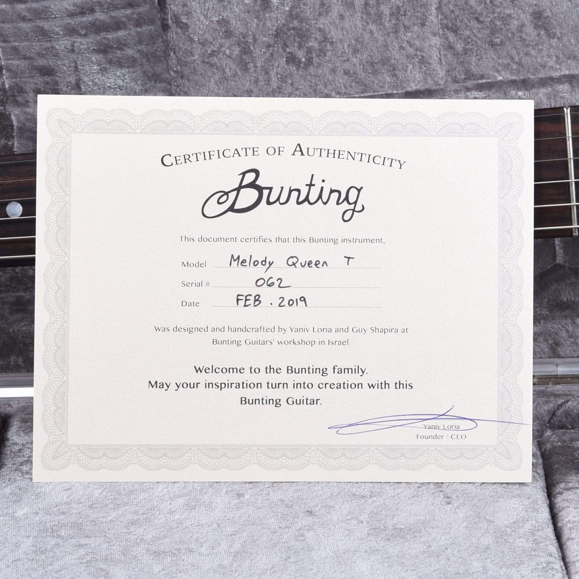 Bunting Melody Queen T Indian Burst w/Wolfetone T Cub & Mojo Rod 90 Pickups Electric Guitars / Solid Body