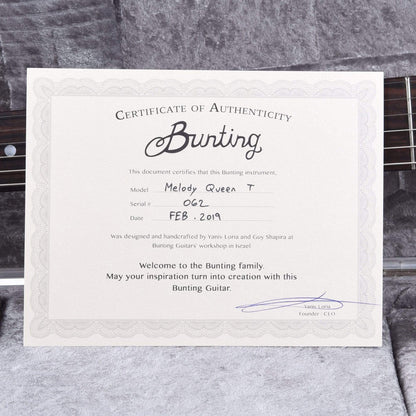 Bunting Melody Queen T Indian Burst w/Wolfetone T Cub & Mojo Rod 90 Pickups Electric Guitars / Solid Body