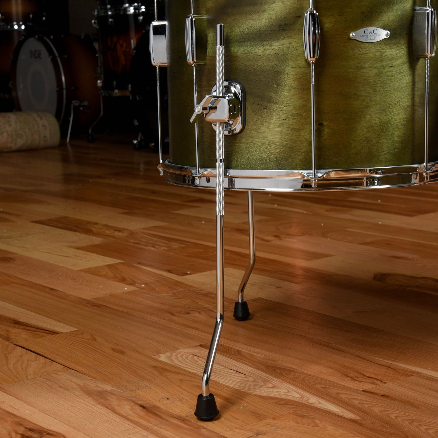 C&C Player Date 1 13/16/22 3pc. Drum Kit Olive Drab Vintage Gloss Drums and Percussion / Acoustic Drums / Full Acoustic Kits