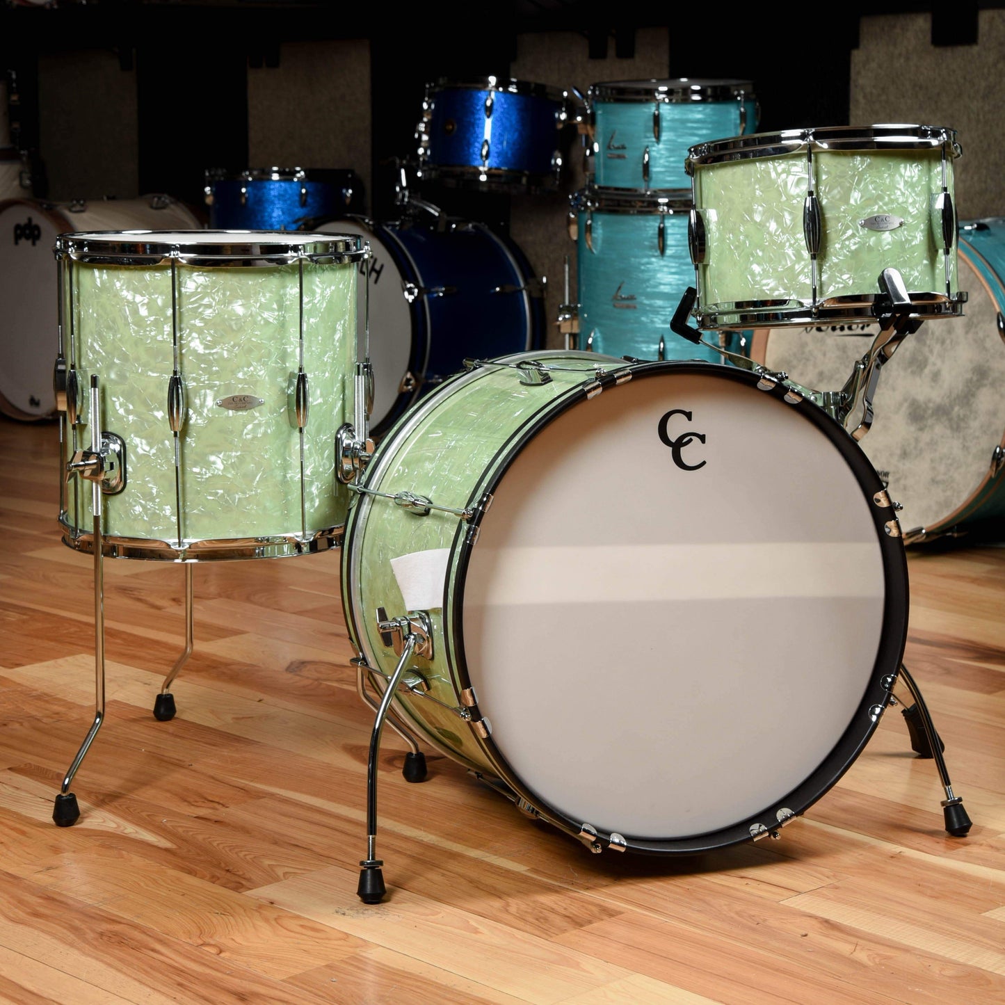 C&C Player Date 2 12/14/20 3pc. Drum Kit Mint Marine Pearl Drums and Percussion / Acoustic Drums / Full Acoustic Kits