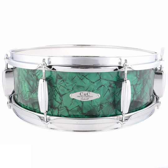 C&C 5x14 Maple/Gum 8-Lug Snare Drum w/Triple Flange Hoops Vintage 70s Emerald Green Pearl Drums and Percussion / Acoustic Drums / Snare