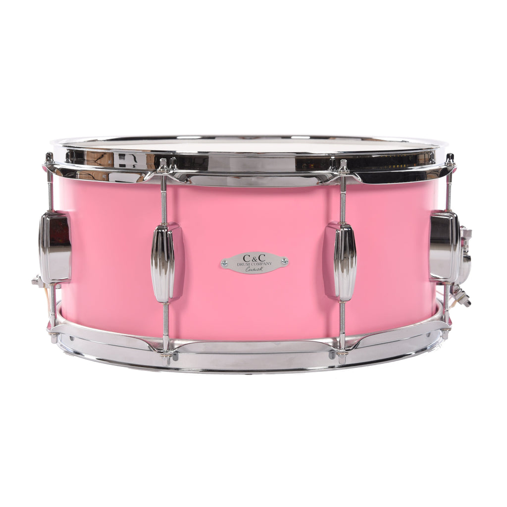 C&C 6.5x14 Gladstone Maple Snare Drum Bubble Gum Pink Satin