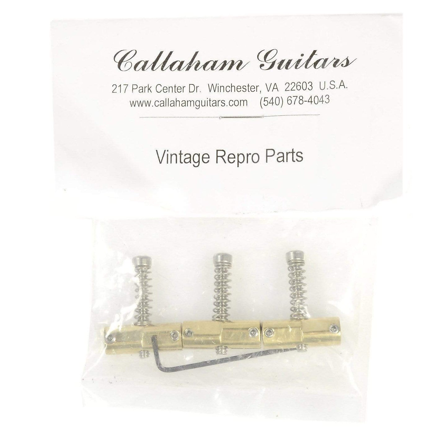 Callaham Enhanced Vintage Compensated Tele Saddles Brass (Set of 3) Parts / Guitar Parts / Bridges