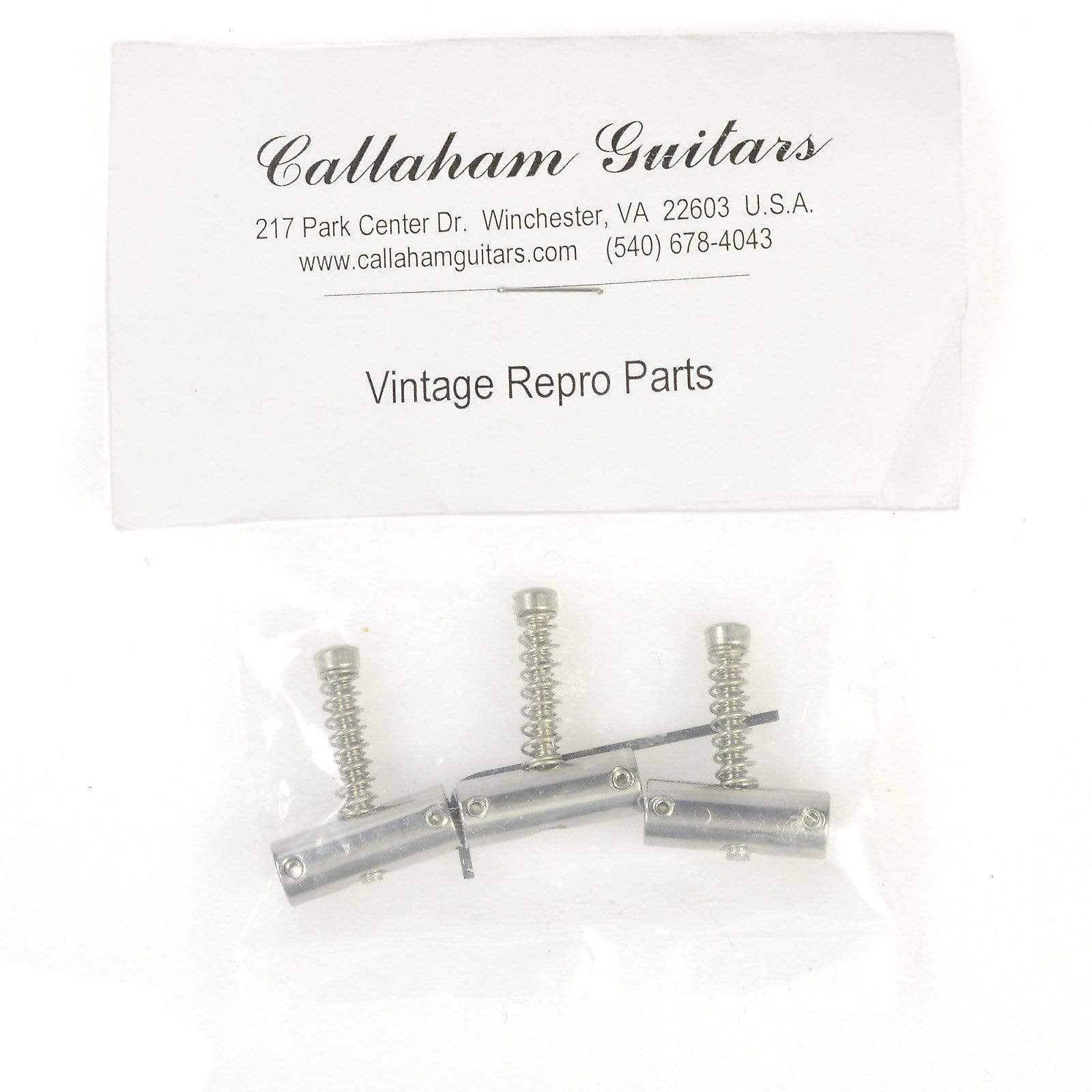 Callaham Slant Compensated Tele Saddles Stainless Steel (Set of 3) Parts / Guitar Parts / Bridges