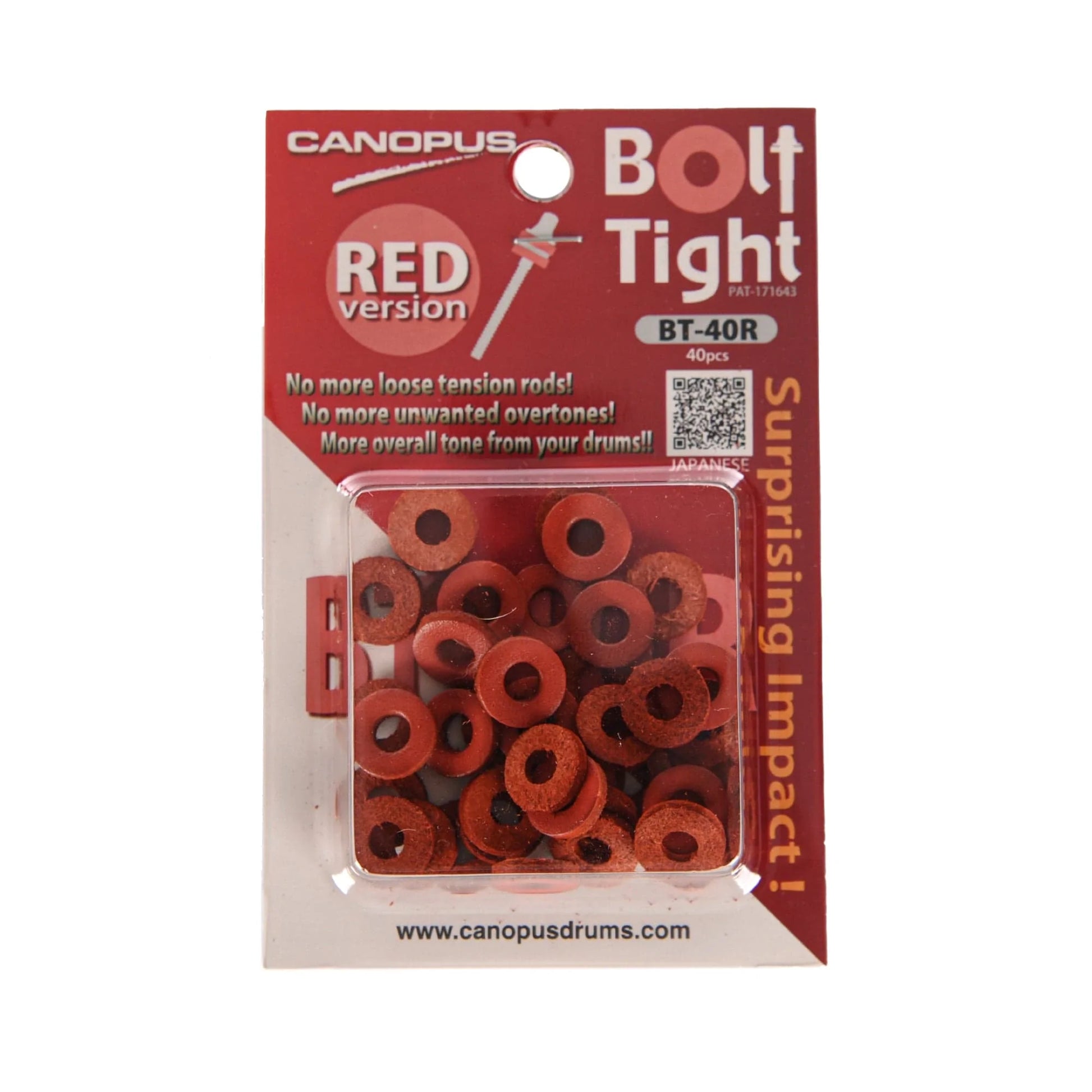 Canopus Bolt Tight Leather Washers Red (40-Pack) Drums and Percussion / Parts and Accessories / Drum Parts