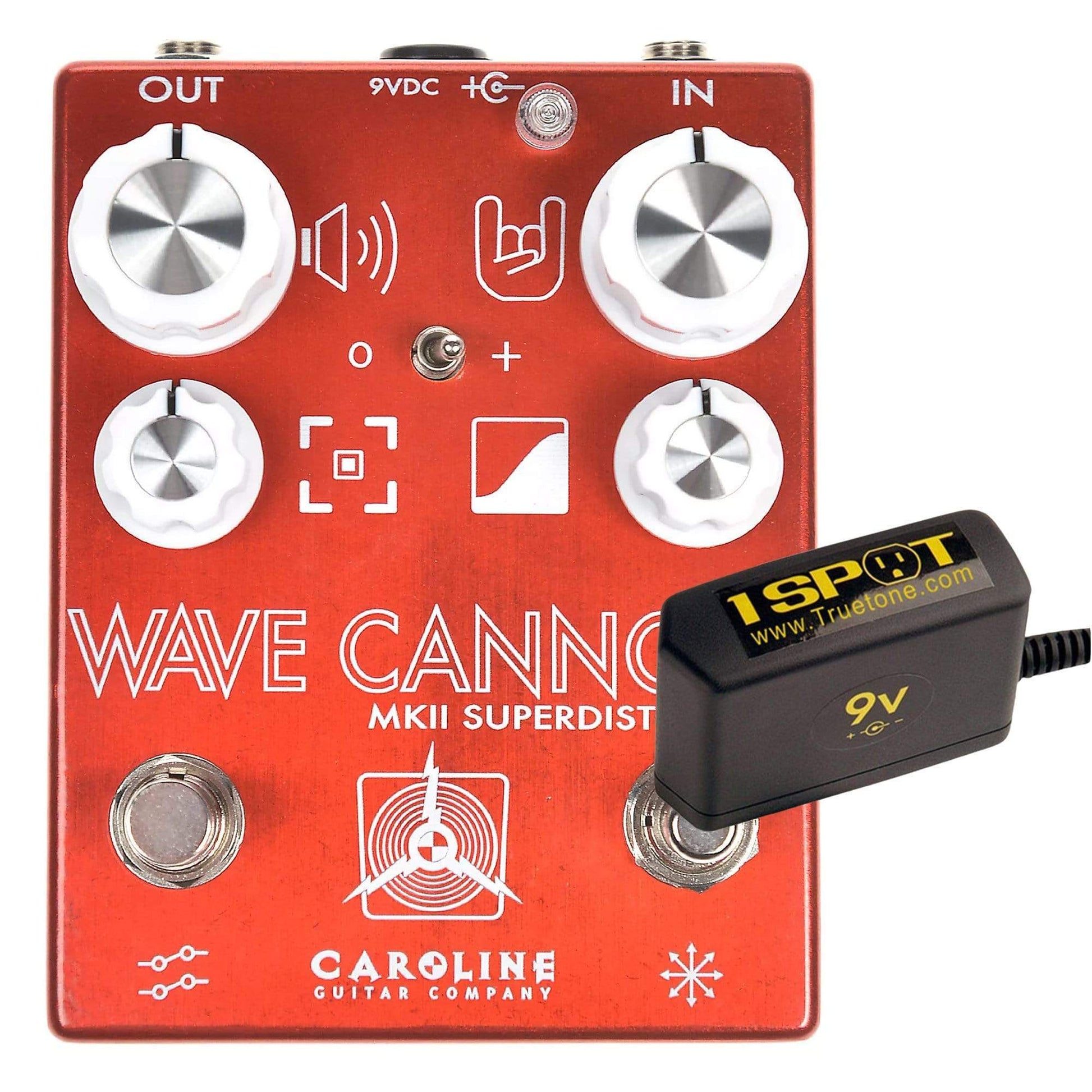 Caroline Wave Cannon MKII w/Havoc Bundle w/ Truetone 1 Spot Space Saving 9v Adapter Effects and Pedals / Distortion