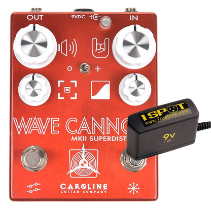 Caroline Wave Cannon MKII w/Havoc Bundle w/ Truetone 1 Spot Space Saving 9v Adapter Effects and Pedals / Distortion