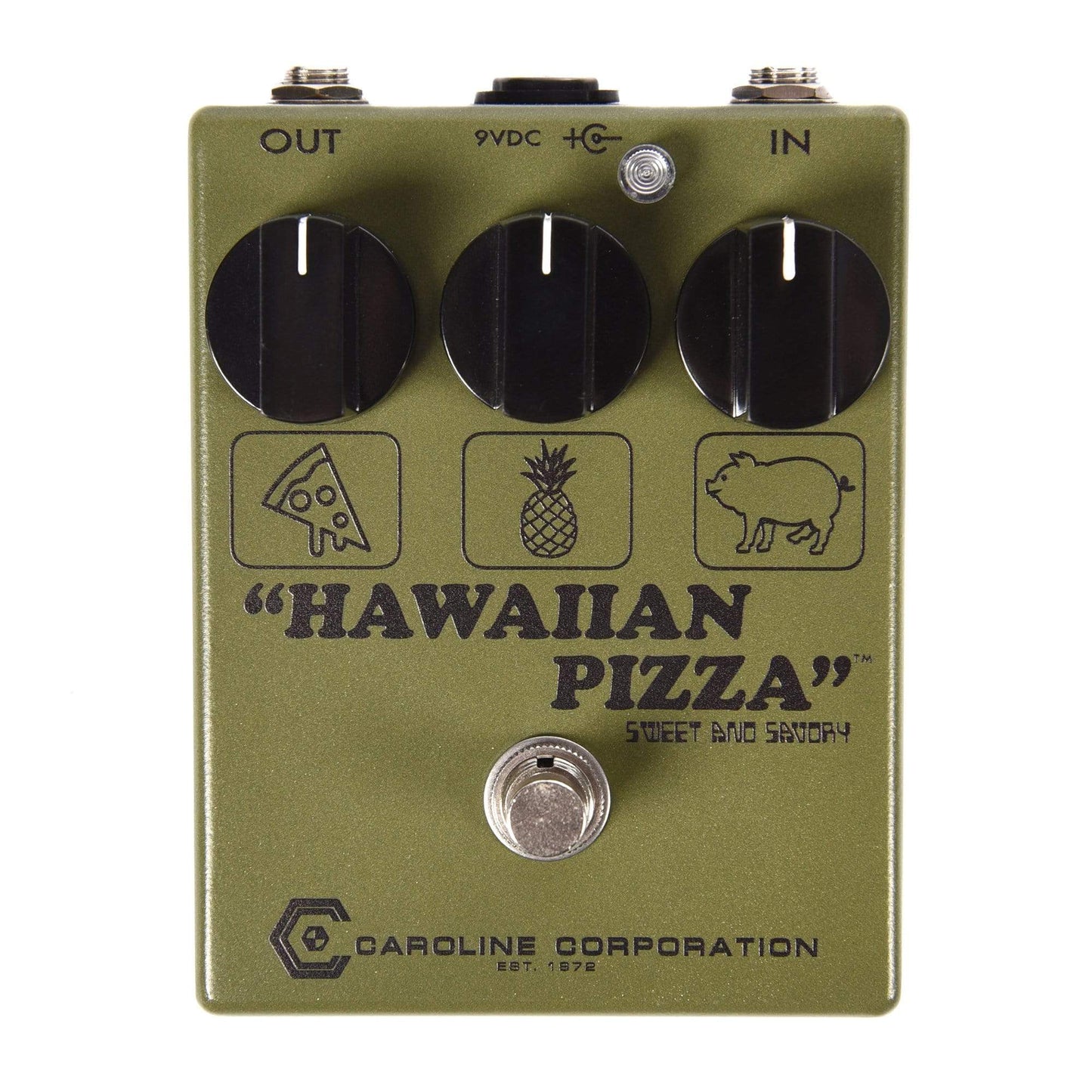 Caroline Hawaiian Pizza Fuzzdrive Pedal Army Green Effects and Pedals / Fuzz