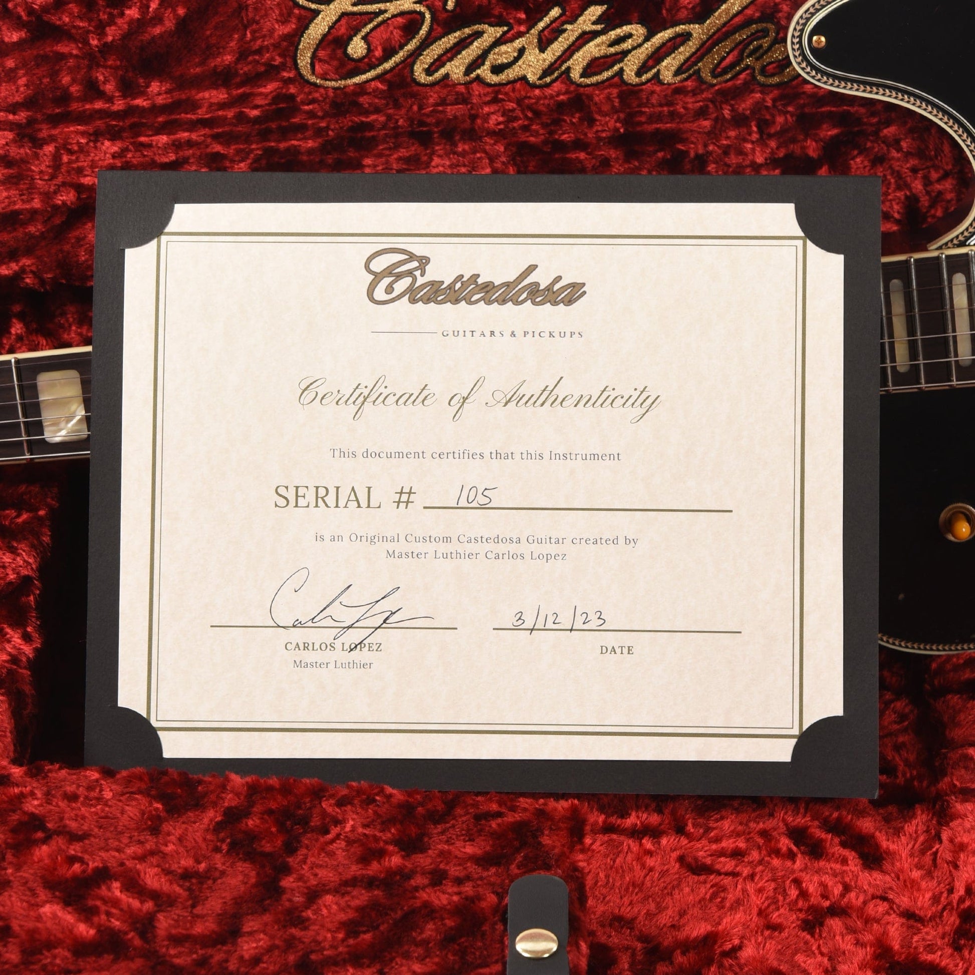 Castedosa Marianna Custom Aged Black w/Brazilian Rosewood Fingerboard & Novak Black Foil Pickups
