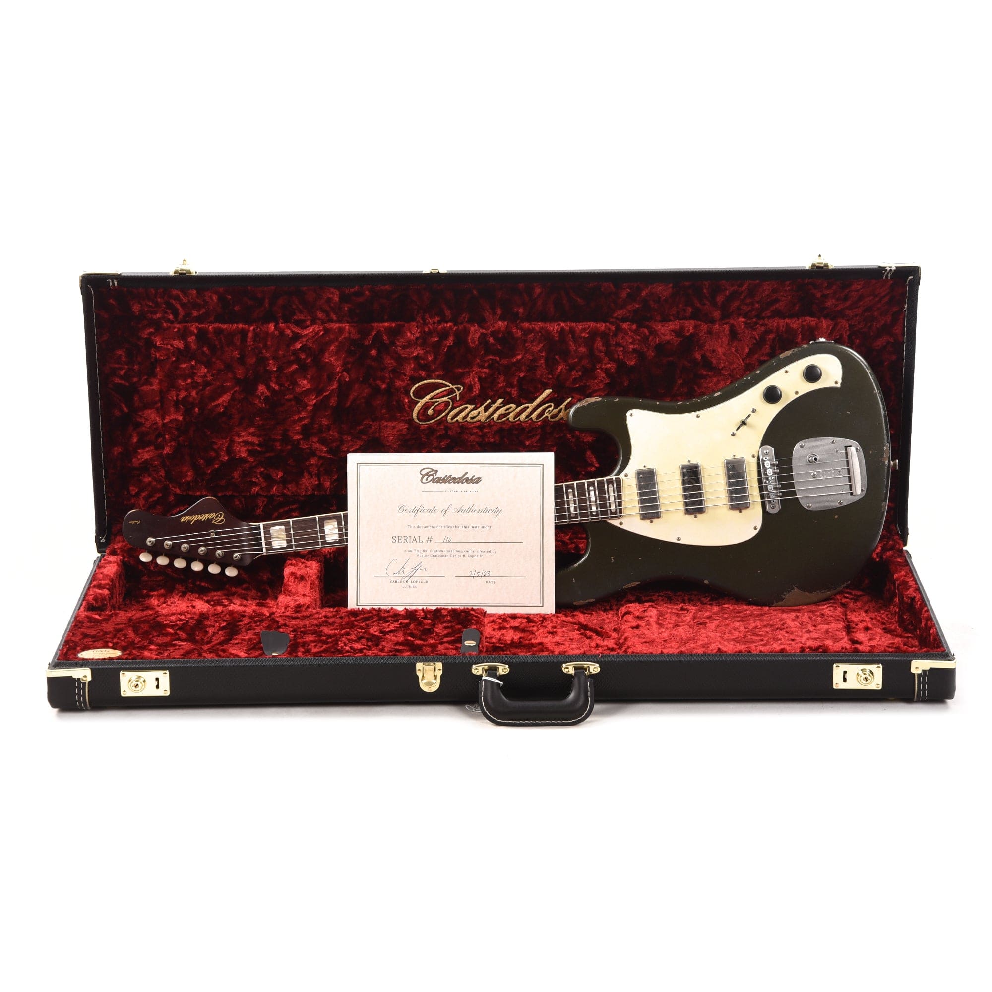 Castedosa Conchers Baritone Aged Charcoal Frost w/Parchment Pickguard Electric Guitars / Baritone