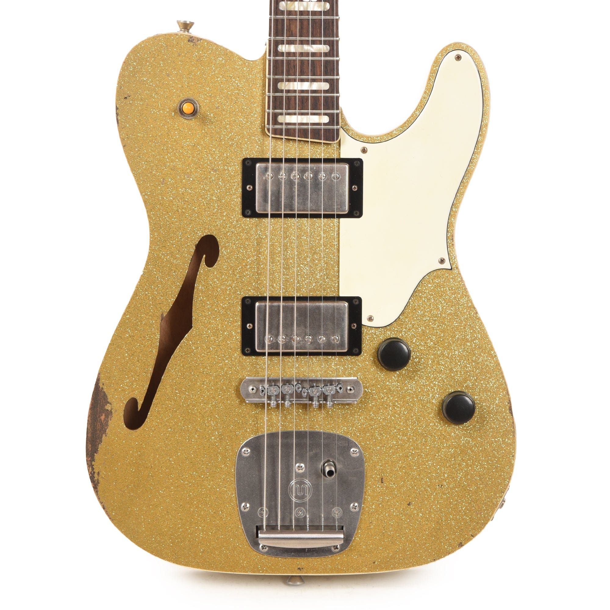 Castedosa Marianna Semi-Hollow Aged Gold Sparkle w/Dove Half Guard Electric Guitars / Semi-Hollow