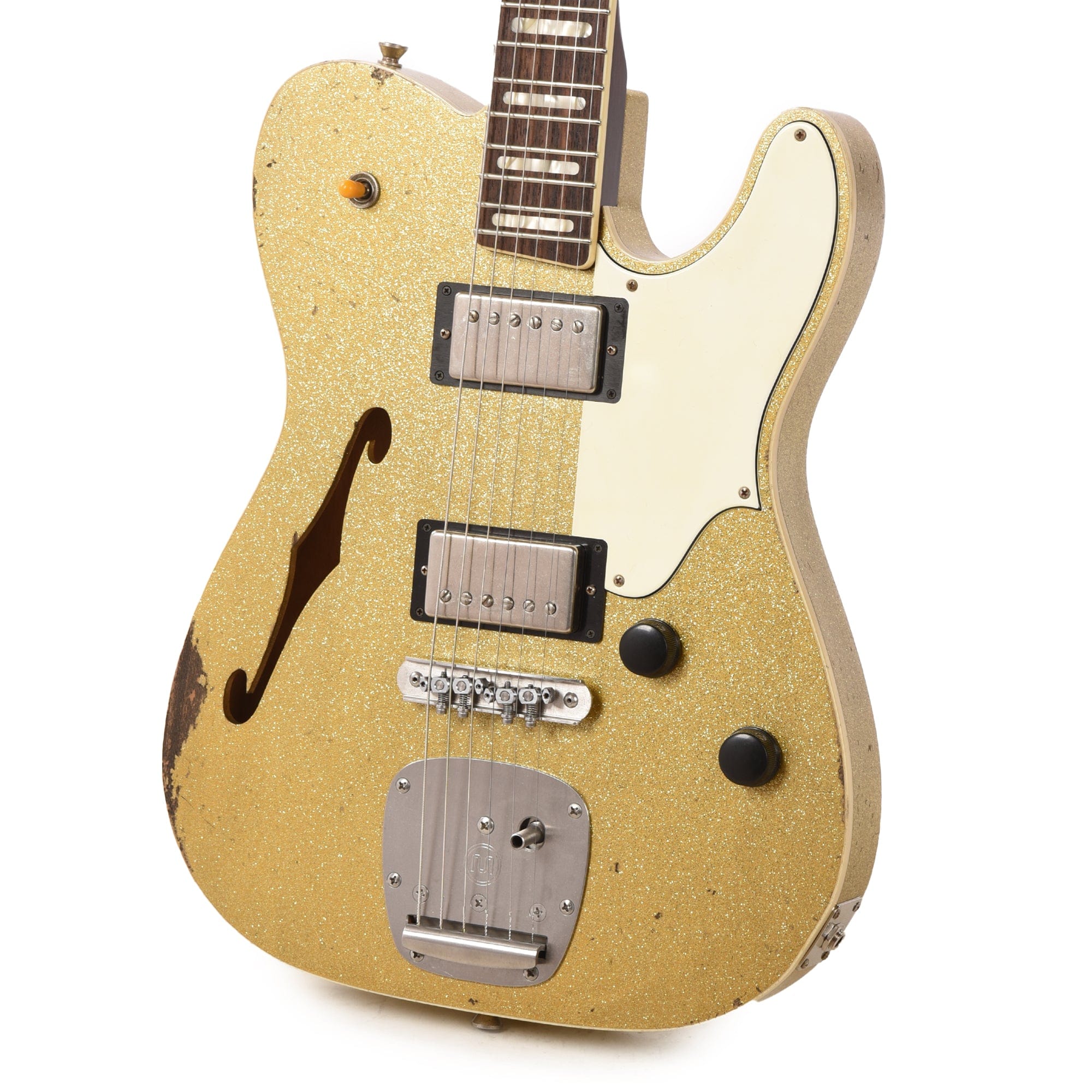 Castedosa Marianna Semi-Hollow Aged Gold Sparkle w/Dove Half Guard Electric Guitars / Semi-Hollow