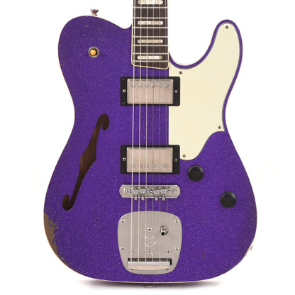 Castedosa Marianna Semi-Hollow Aged Purple Sparkle w/Dove Half Guard Electric Guitars / Semi-Hollow