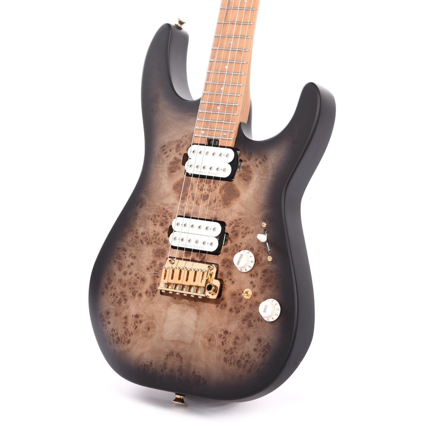 Charvel Pro-Mod DK24P HH 2PT Satin Trans Black Burst Gold Hardware Electric Guitars / Solid Body
