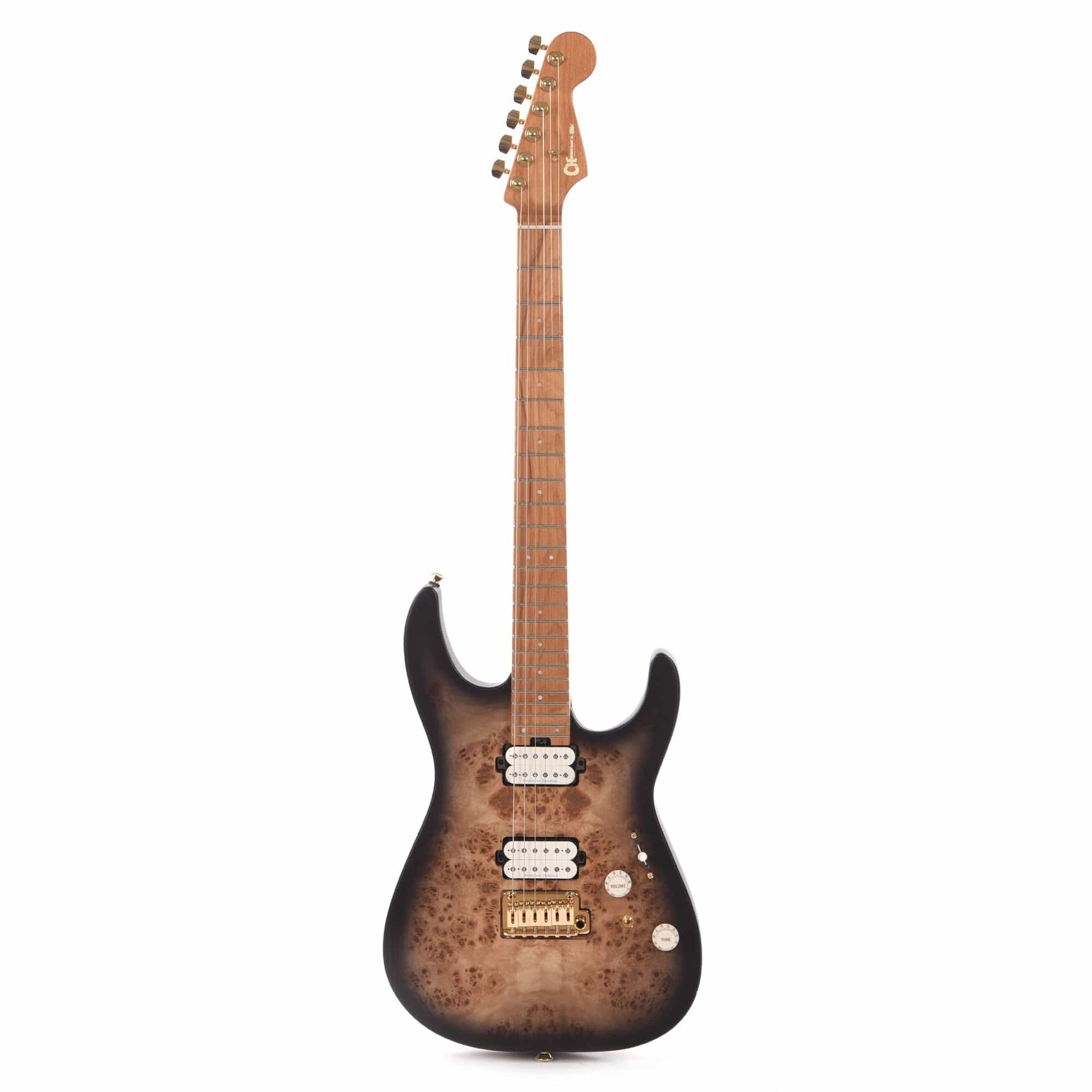 Charvel Pro-Mod DK24P HH 2PT Satin Trans Black Burst Gold Hardware Electric Guitars / Solid Body