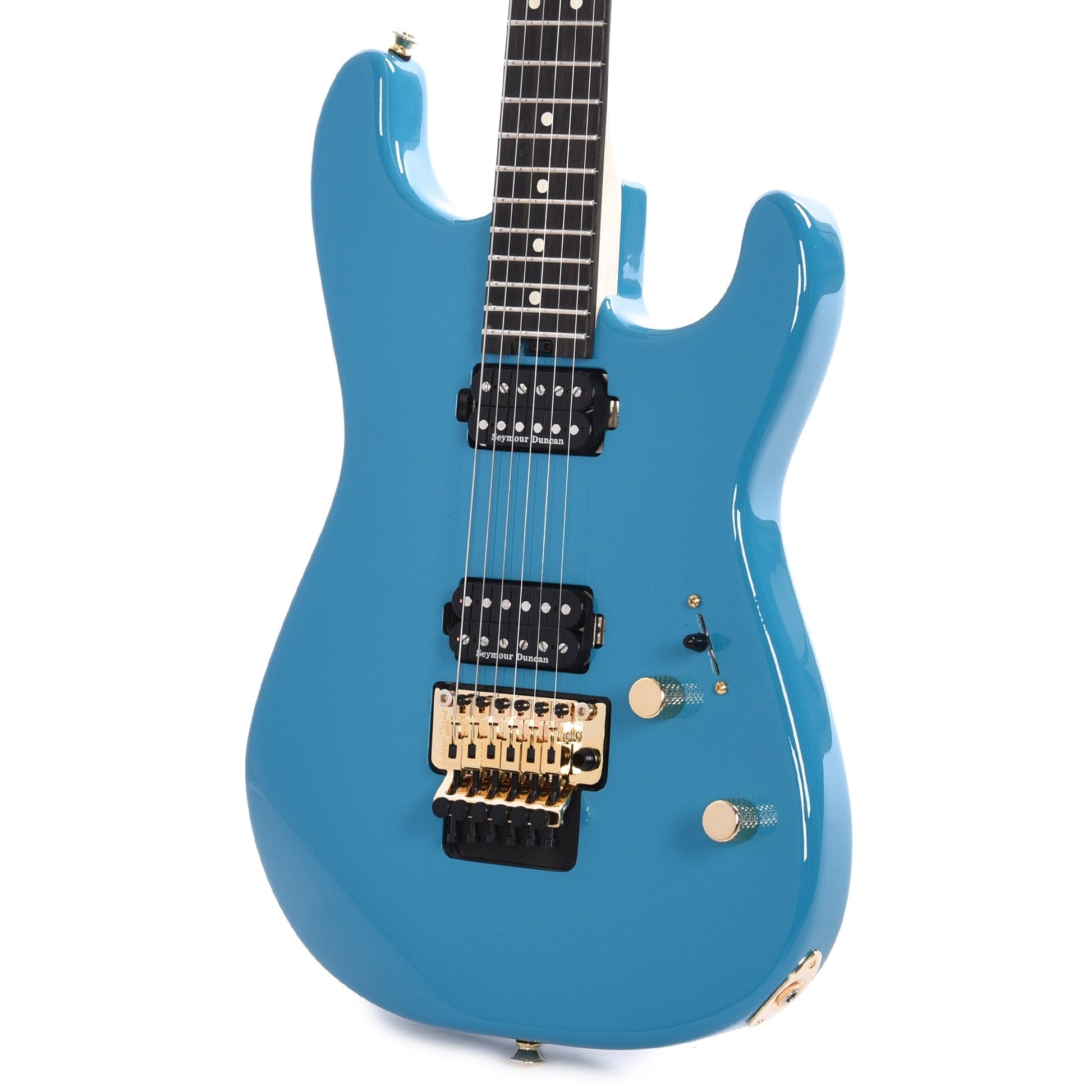 Charvel Pro-Mod San Dimas Style 1 HH FR E Miami Blue Gold Hardware Electric Guitars / Solid Body