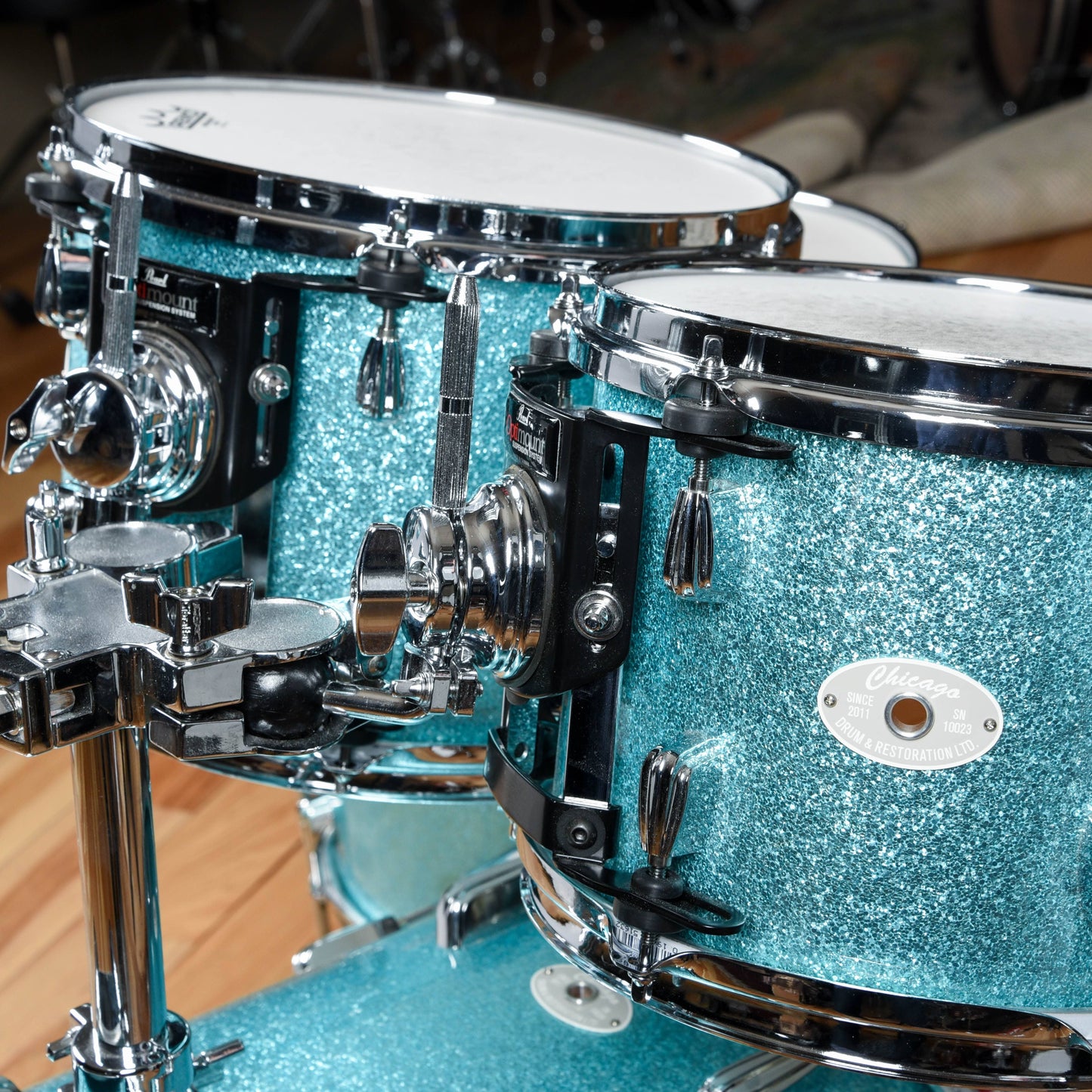 Chicago Drum & Restoration 10/12/16/22 4pc Drum Kit Turquoise Sparkle Drums and Percussion / Acoustic Drums / Full Acoustic Kits