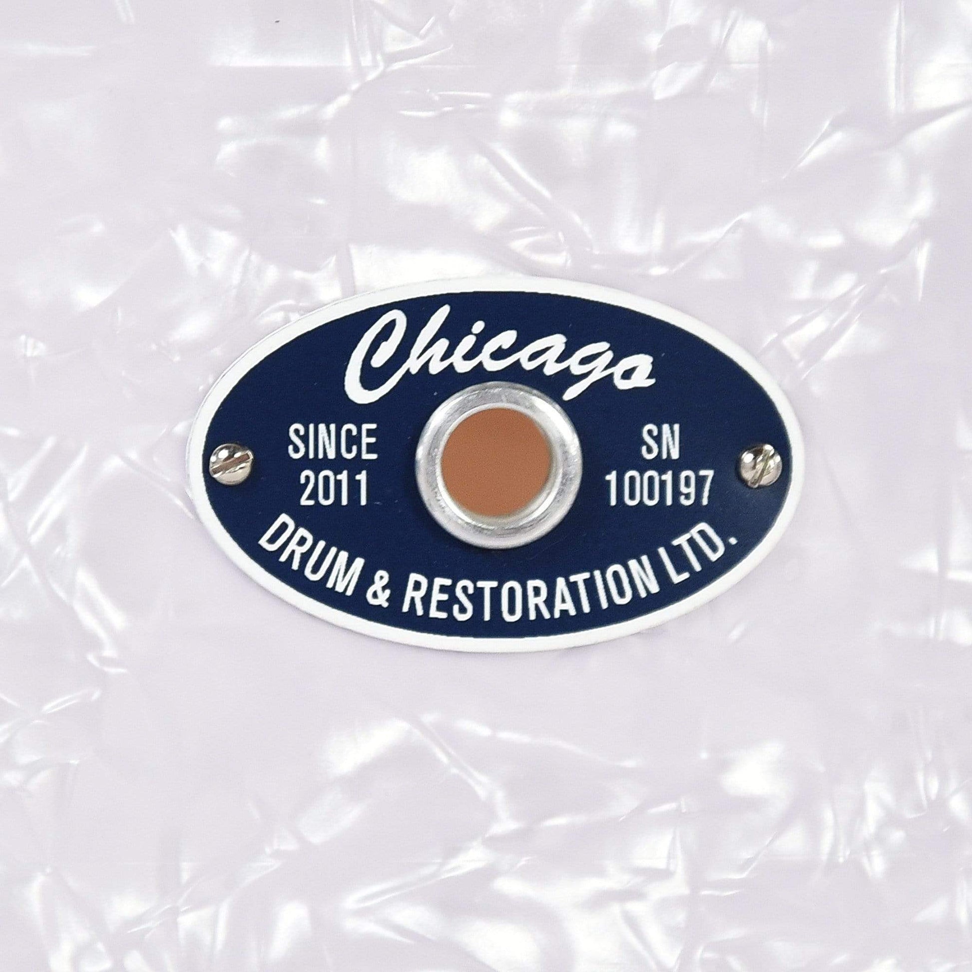 Chicago Drum & Restoration 6.5x14 LTD Chicago King Maple Snare Drum Blue White Marine Pearl w/NOS Slingerland Shell & Hoops Drums and Percussion / Acoustic Drums / Snare