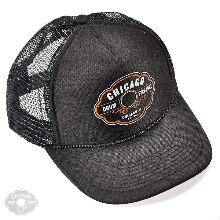 Drummer Style Baseball Cap Trucker Hat - Black Washed Denim | Adjustable Curved Brim Hat For Men & Women