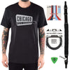 CME Bass Accessories Bundle w/La Bella "Chicago Style" Strings 45-105 and CME T-Shirt Vintage Black Classic Logo Small Accessories / Picks