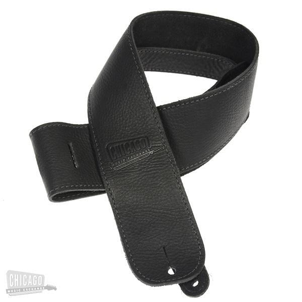 Chicago Music Exchange Logo Leather Strap Black Accessories / Straps