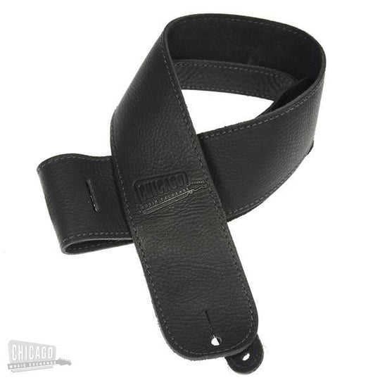 Chicago Music Exchange Logo Leather Strap Black Accessories / Straps
