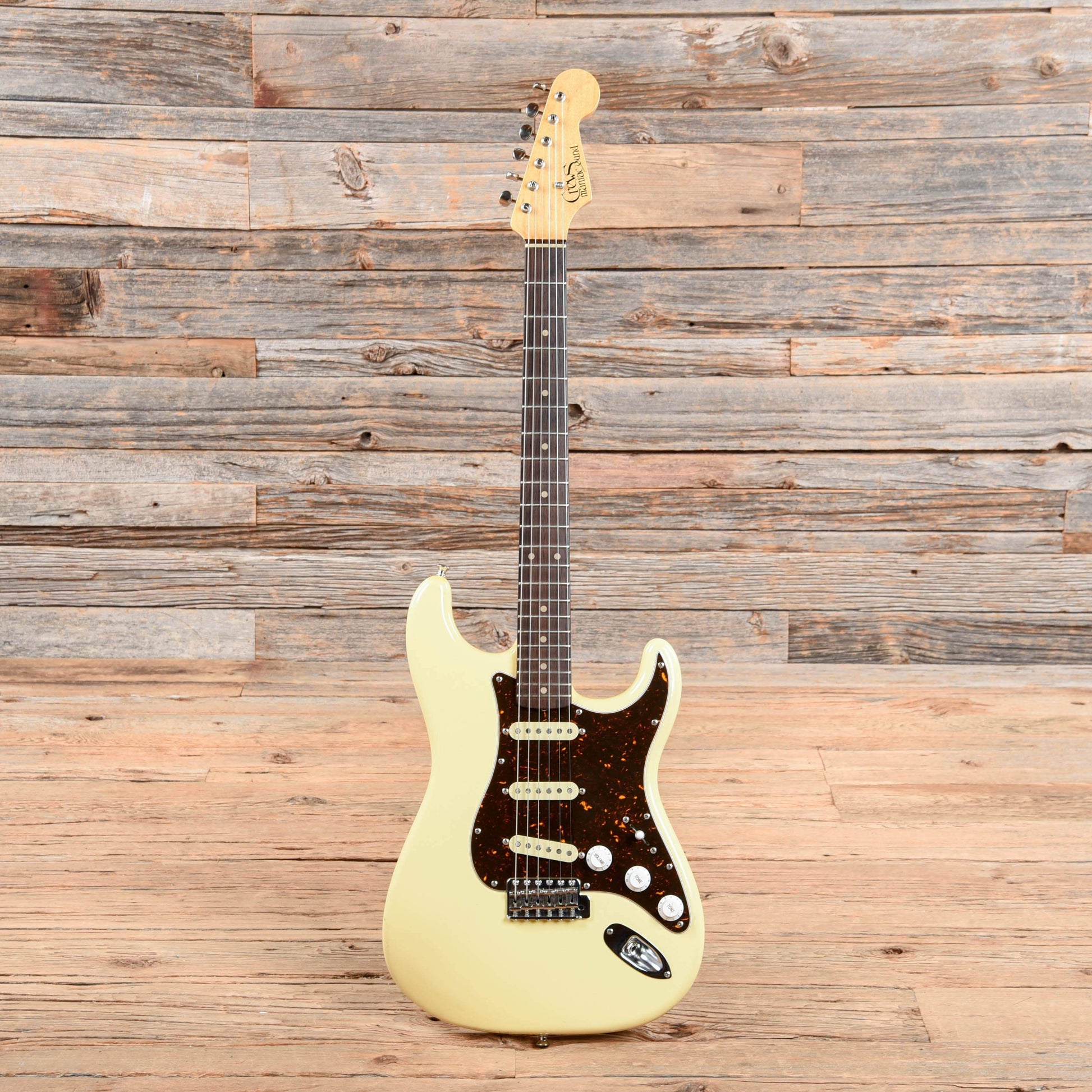Bottom's Up Vintage White Electric Guitars / Solid Body