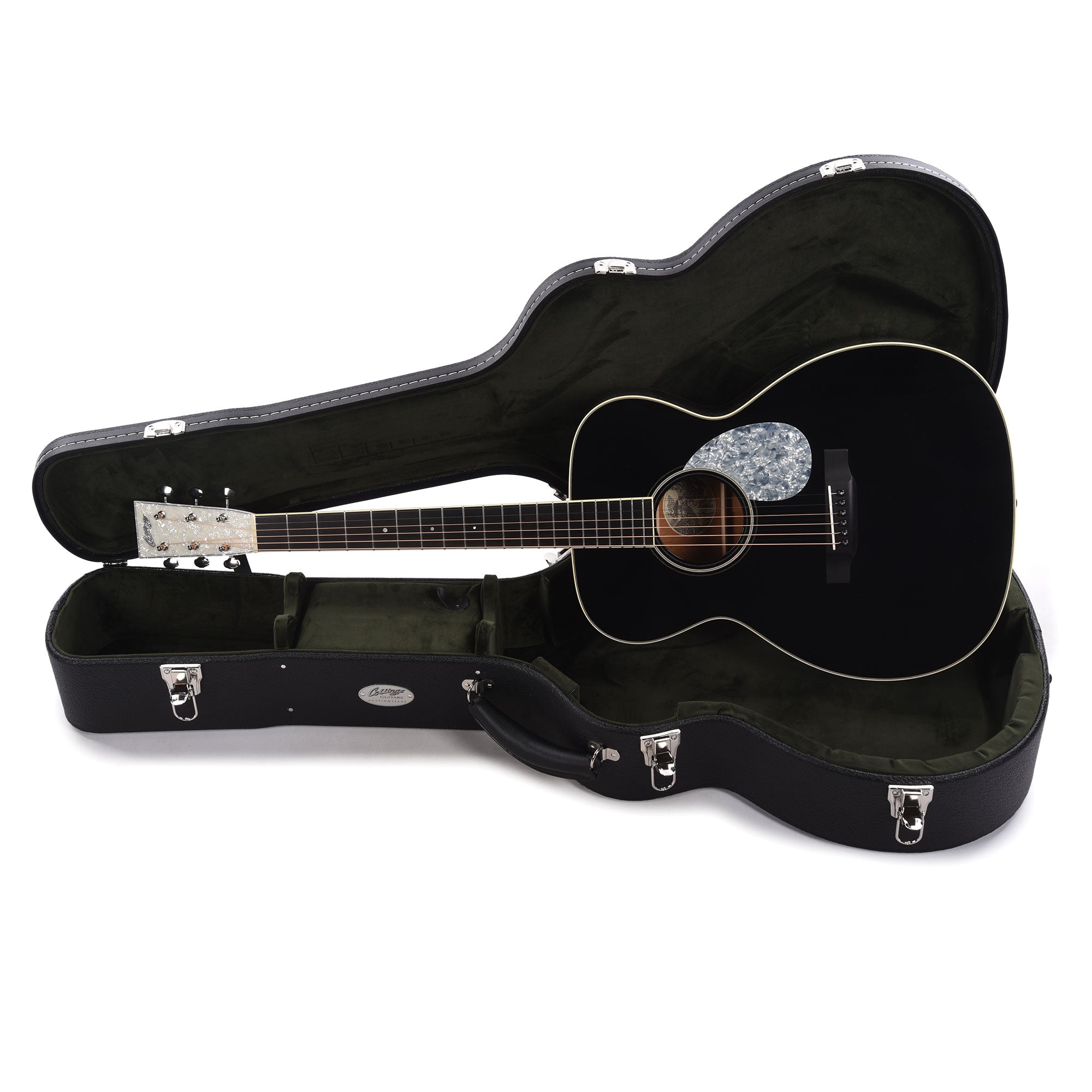 Collings OM1 Jet Black Top Doghair Back/Sides w/Pearloid Pickguard Acoustic Guitars / OM and Auditorium
