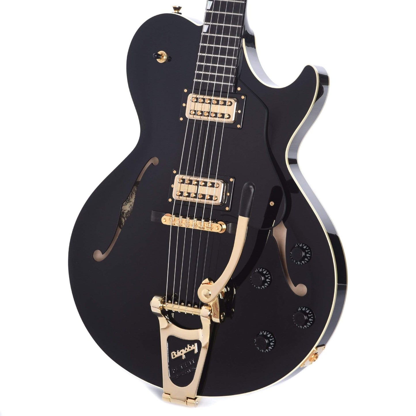Collings Statesman LC Jet Black w/Black Pickguard, Gold Hardware, & Bigsby Electric Guitars / Hollow Body