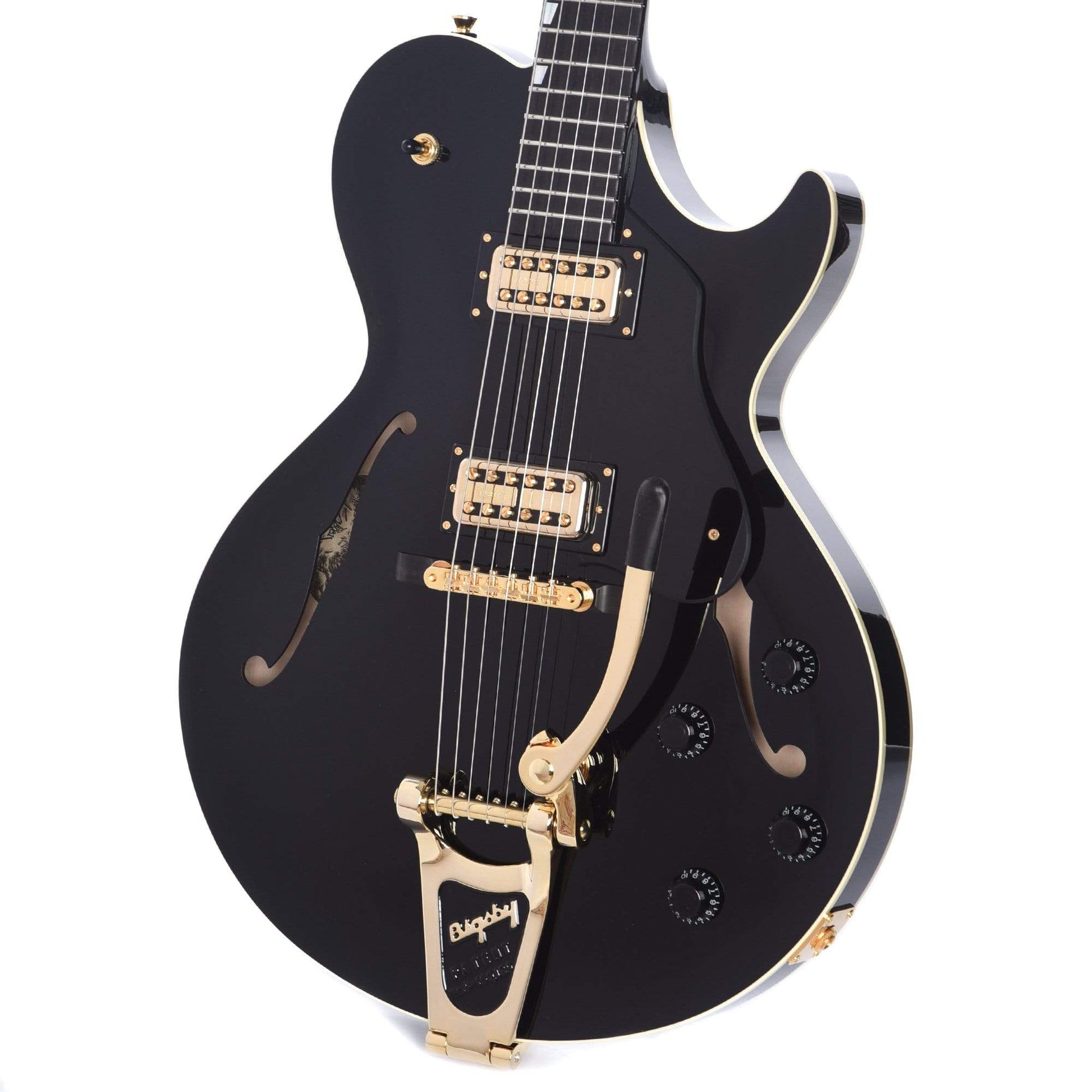 Collings Statesman LC Jet Black w/Black Pickguard, Gold Hardware, & Bigsby Electric Guitars / Hollow Body