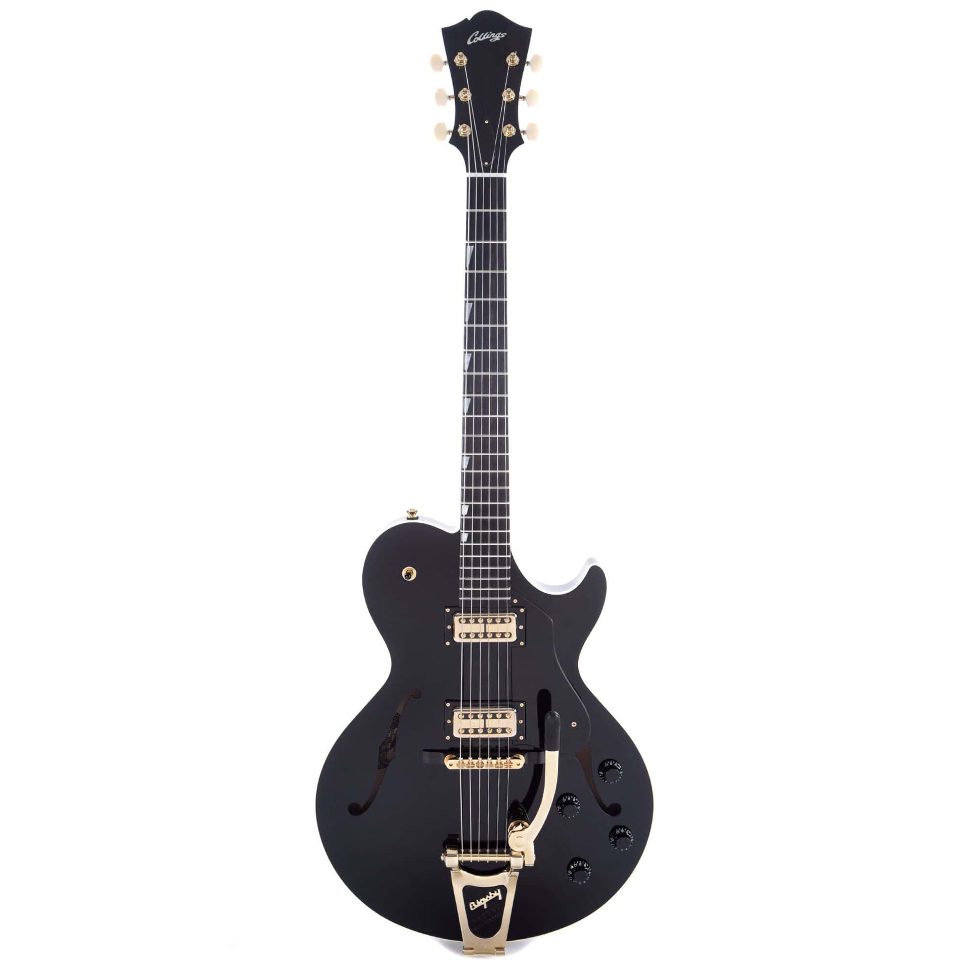 Collings Statesman LC Jet Black w/Black Pickguard, Gold Hardware, & Bigsby Electric Guitars / Hollow Body