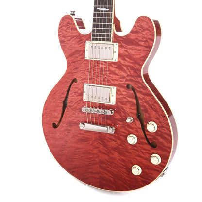 Collings I-35 DLX Faded Cherry Premium Quilted Top w/Parallelogram Inlays, Lollar Humbuckers Electric Guitars / Semi-Hollow