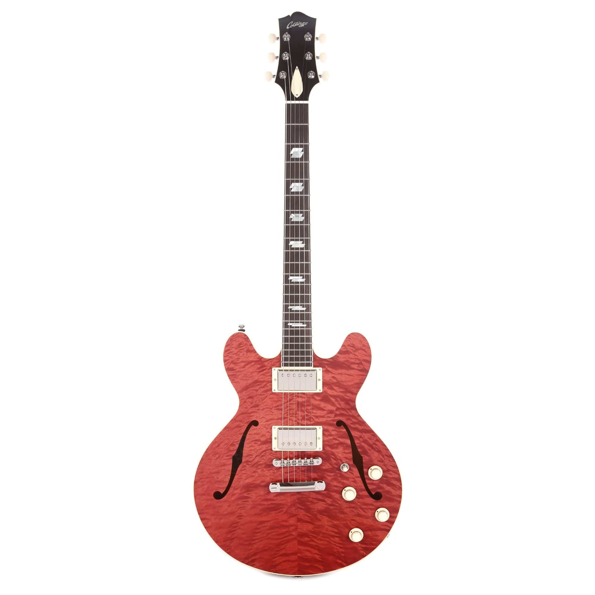 Collings I-35 DLX Faded Cherry Premium Quilted Top w/Parallelogram Inlays, Lollar Humbuckers Electric Guitars / Semi-Hollow