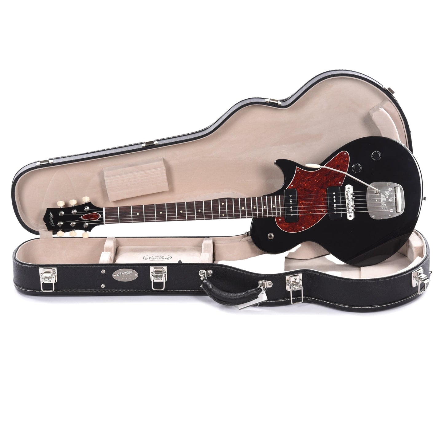 Collings 360 LT Jet Black w/Flame Maple Neck & Tortoise Pickguard Electric Guitars / Solid Body