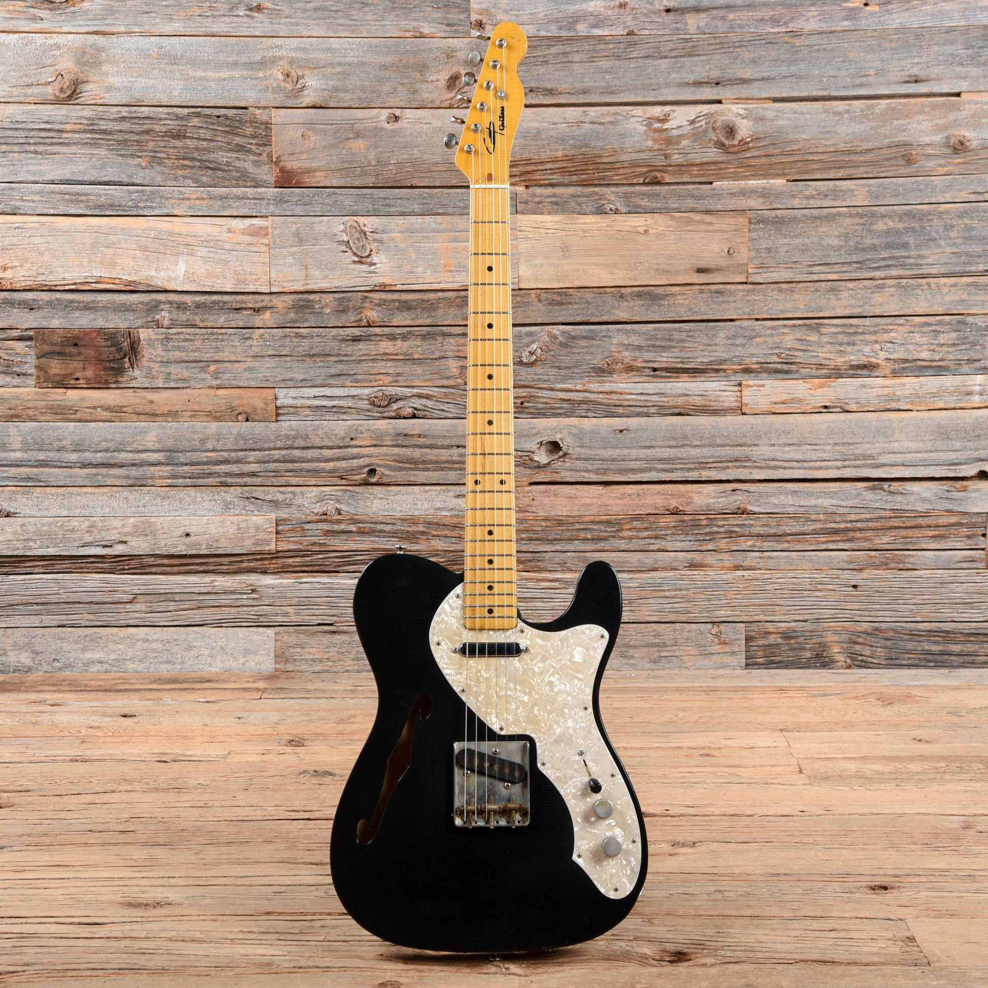 Coop T-Style Thinline Black Electric Guitars / Semi-Hollow