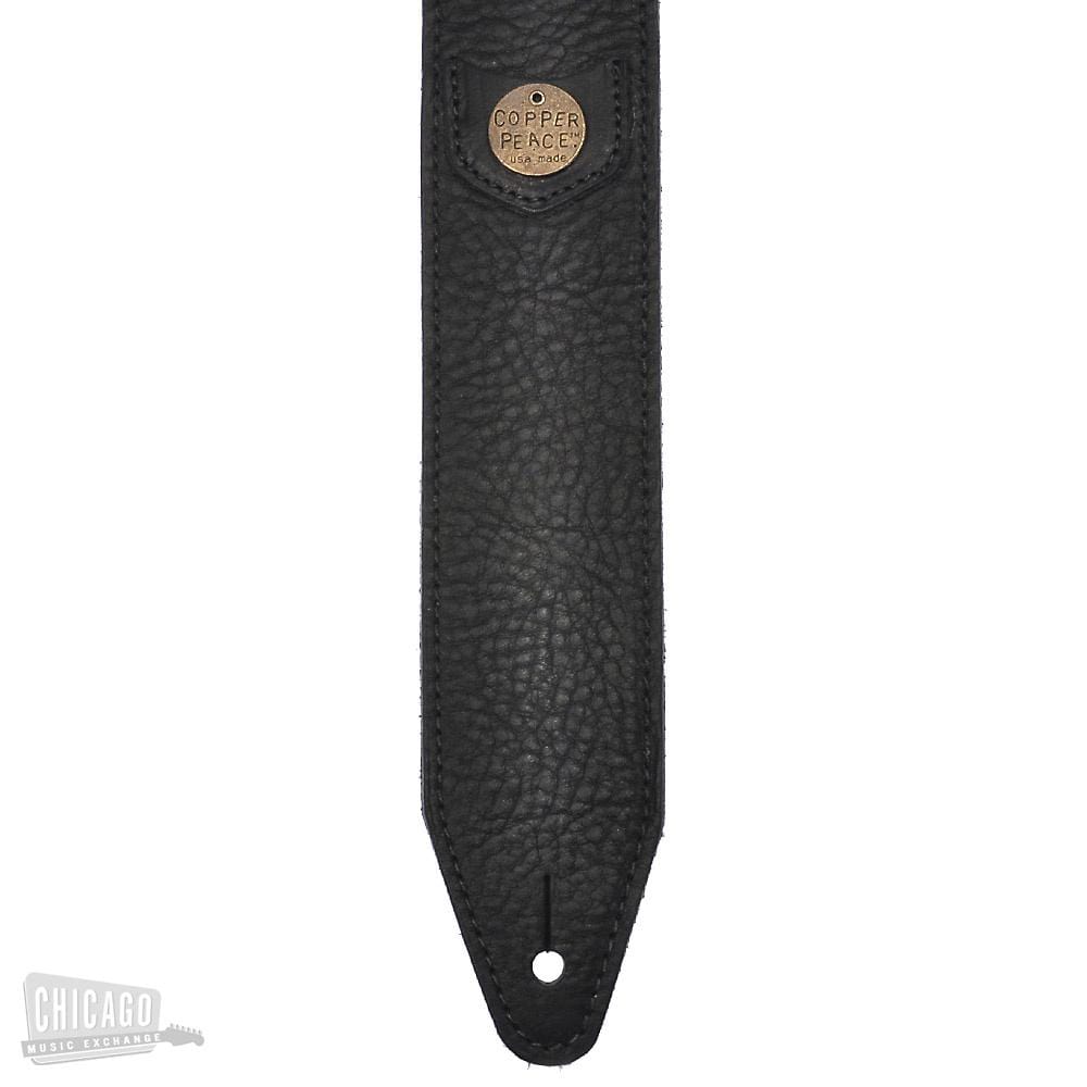 Copperpeace Homerun Guitar Strap - Black Baseball Leather Accessories / Straps