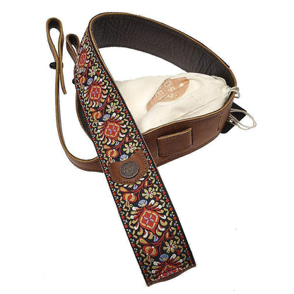 Copperpeace Original Gypsy Banjo Strap - Brown Baseball Leather Accessories / Straps