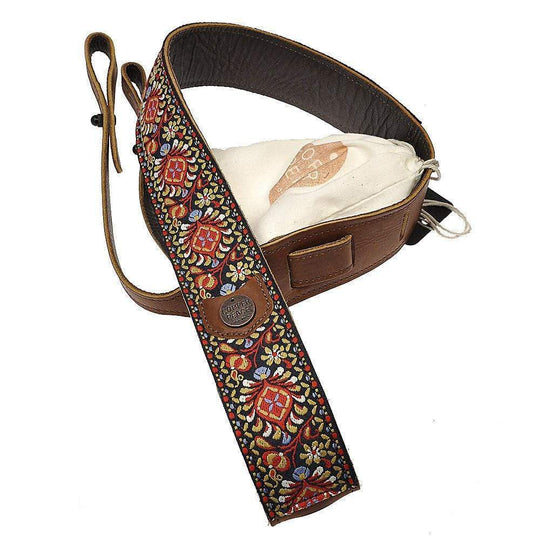 Copperpeace Original Gypsy Banjo Strap - Brown Baseball Leather Accessories / Straps