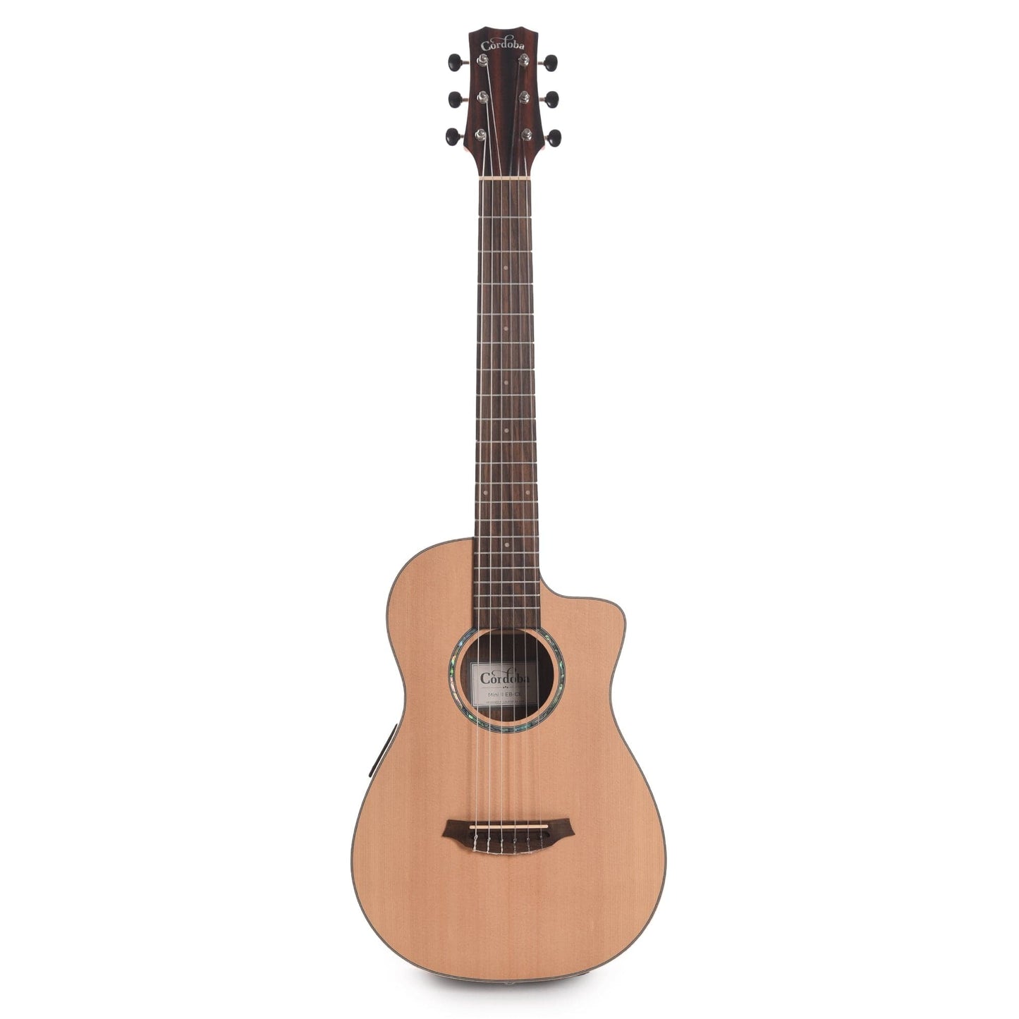 Cordoba Mini II EB-CE Spruce/Striped Ebony w/Pickup & On-Board Tuner Acoustic Guitars / Mini/Travel