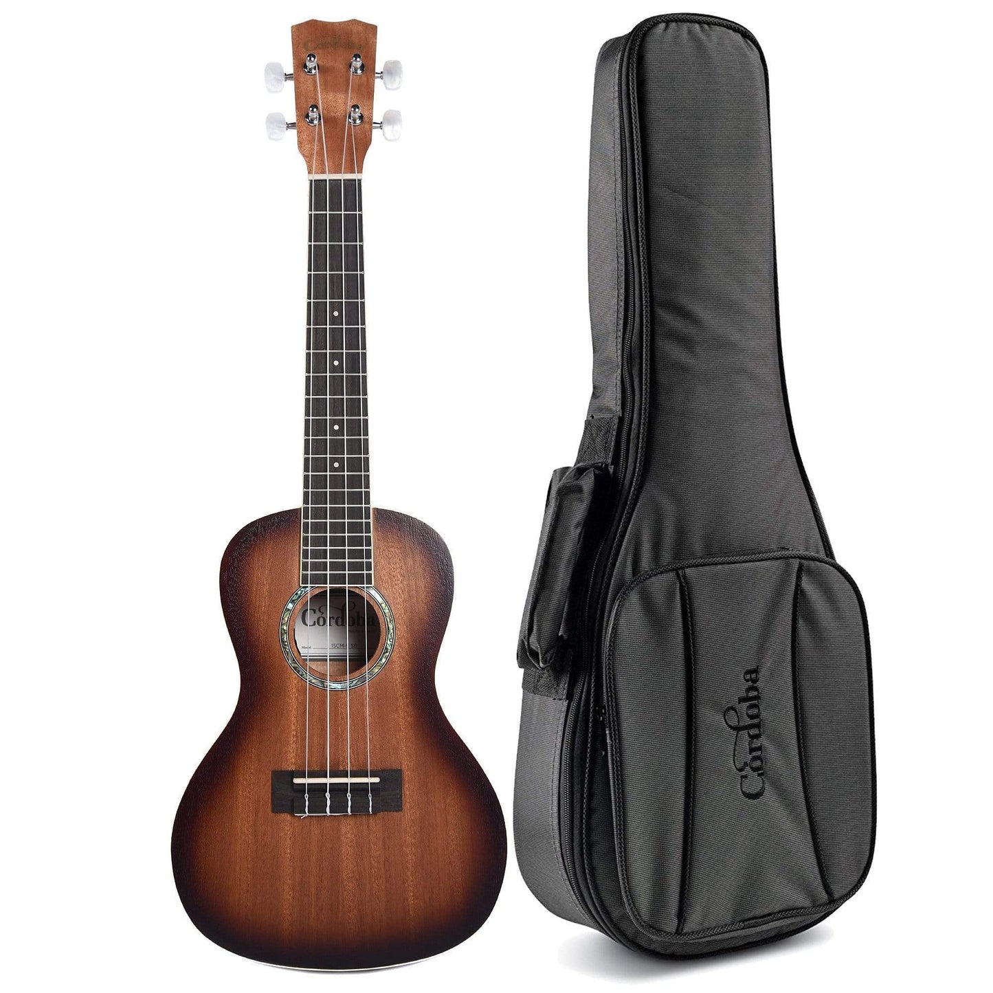 Cordoba 15CM-E Edge Burst Concert Acoustic/Electric Ukulele Bundle W/Gig Bag Folk Instruments / Ukuleles