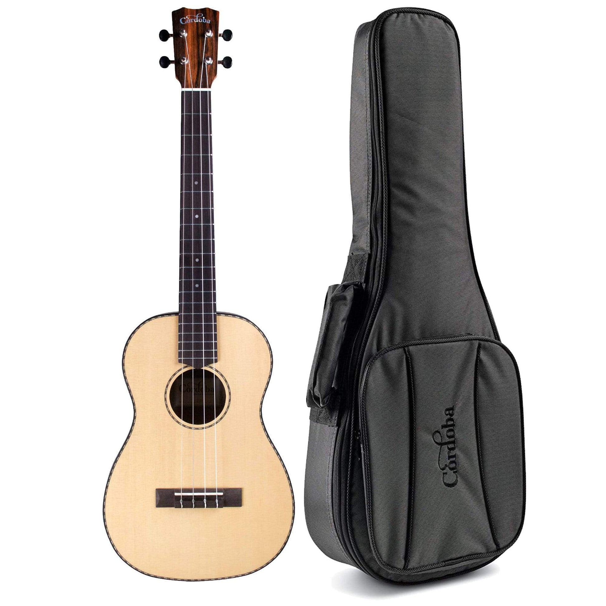Cordoba 21B Baritone Ukulele Exotic Striped Ebony Bundle W/Gig Bag Folk Instruments / Ukuleles