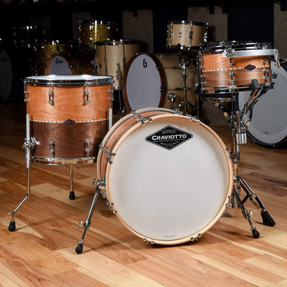 Craviotto 12/16/20x12 3pc. Stacked Solid Cherry/Walnut Satin Drum Kit Drums and Percussion / Acoustic Drums / Full Acoustic Kits